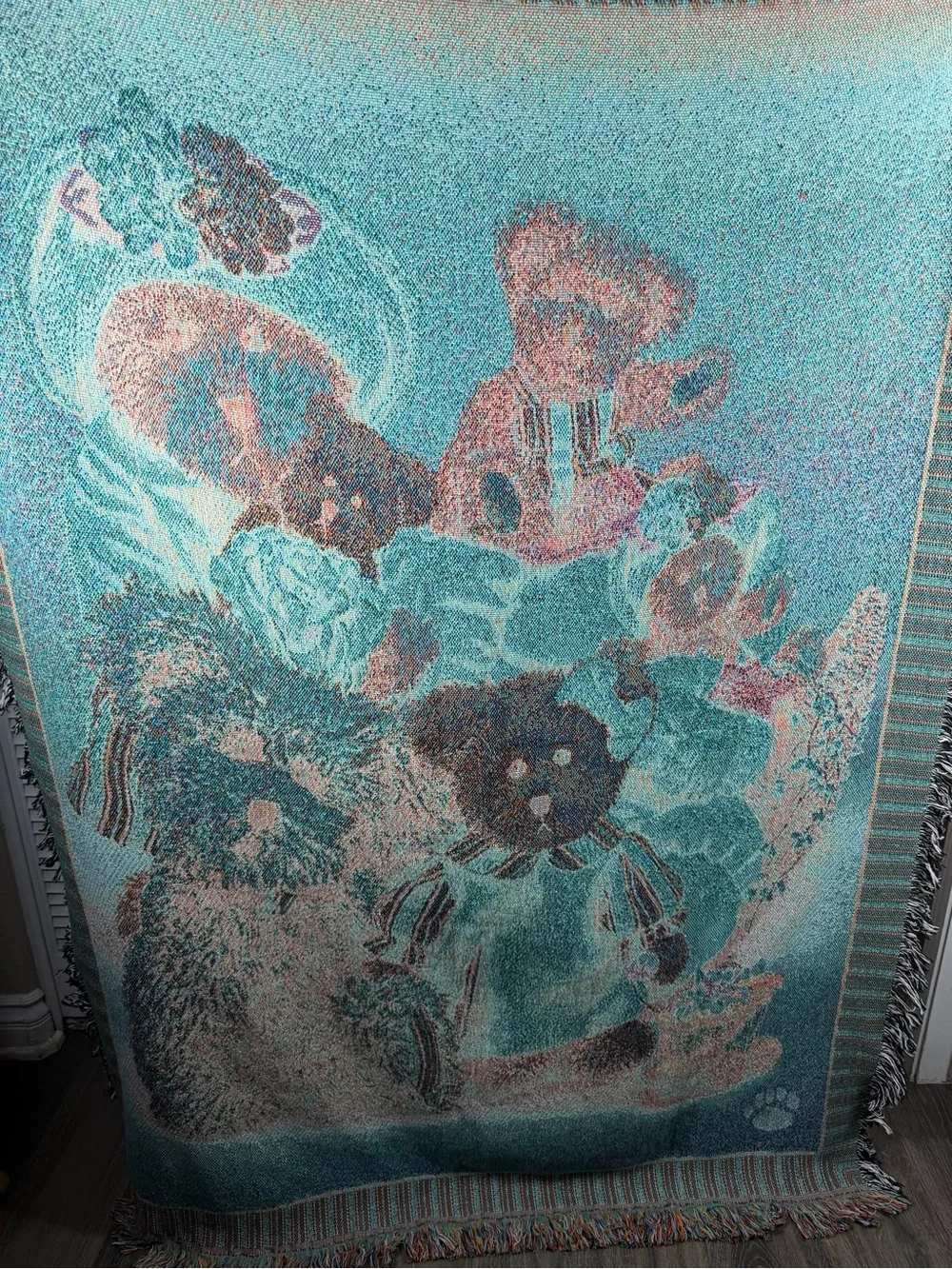 Boyds Bears Fallsworth 2007 Tapestry Throw 51x68 Cotton Made USA Autumn